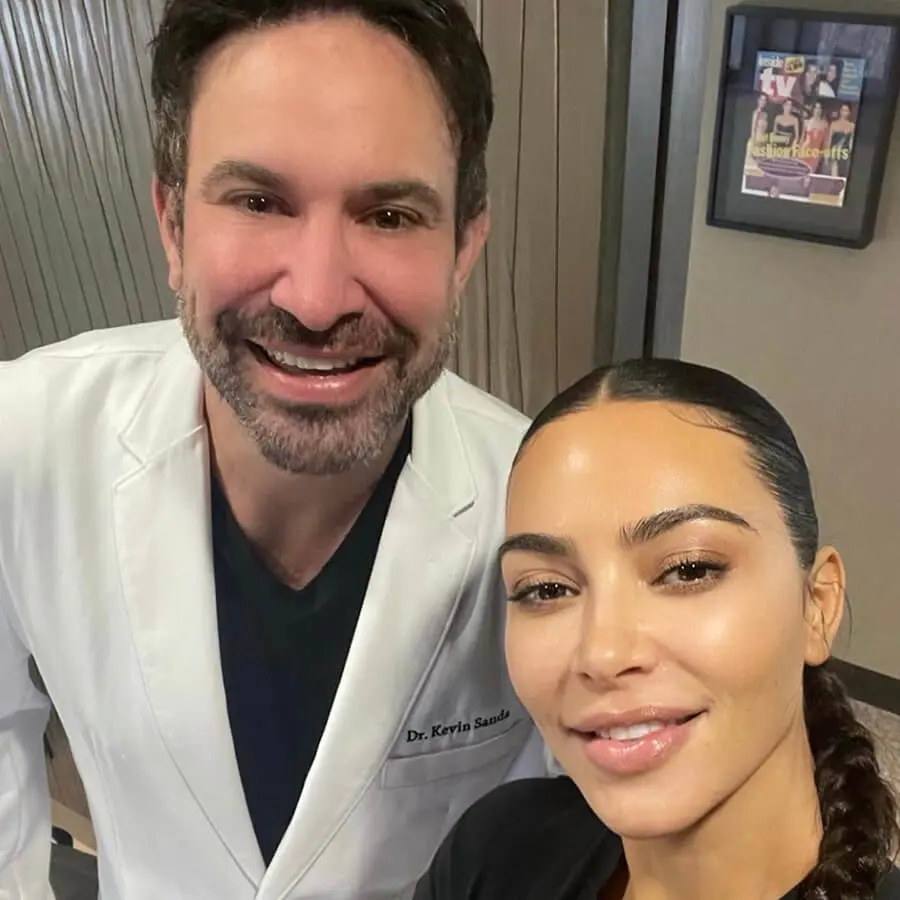 Dr. Kevin Sands with celebrity patient at his Beverly Hills cosmetic dentistry office